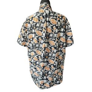 J.Crew Mens Classic Fit Retro Beach Print Cotton Short Sleeve Shirt Black A0779